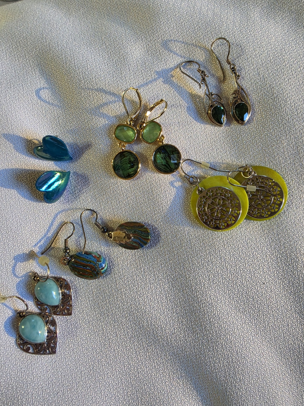 Assorted Green and Teal Women’s Drop Earrings - Fashion Jewelry